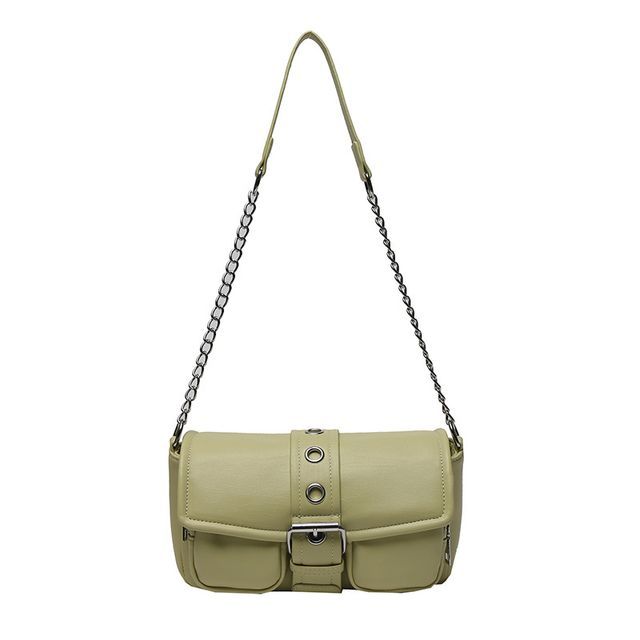 Shoulder Buckled Strap Chain Bag