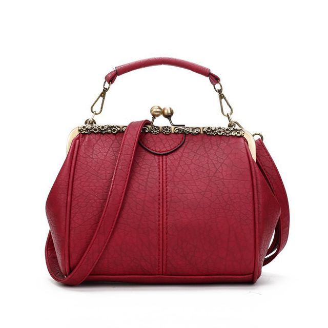 Kiss Bag Top Handle Crossbody Plain Lock