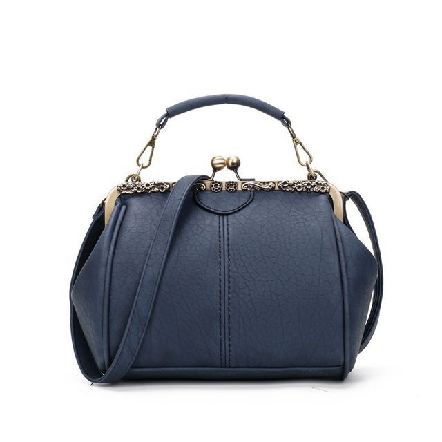Kiss Bag Top Handle Crossbody Plain Lock