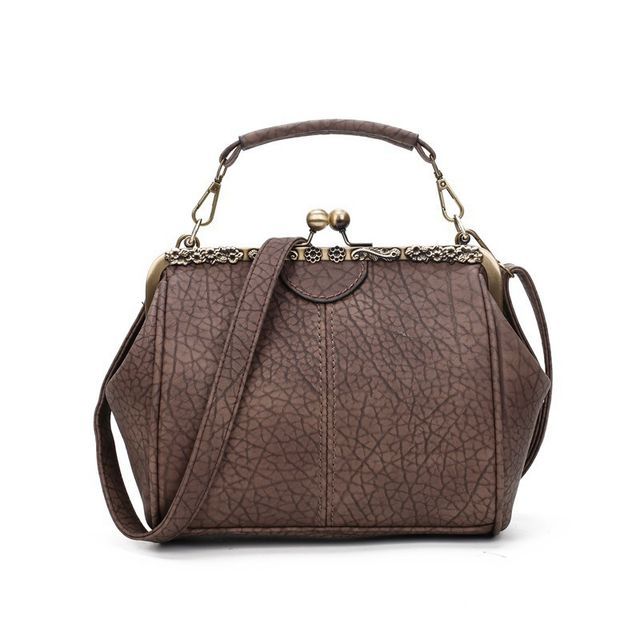Kiss Bag Top Handle Crossbody Plain Lock