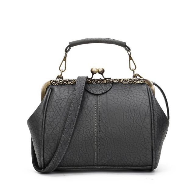 Kiss Bag Top Handle Crossbody Plain Lock