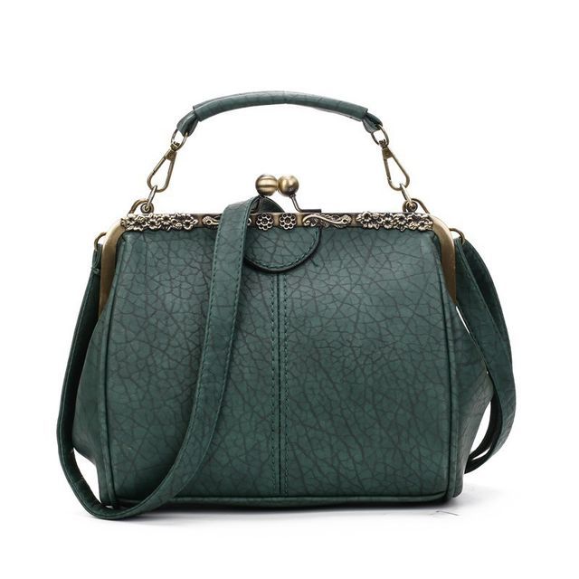 Kiss Bag Top Handle Crossbody Plain Lock