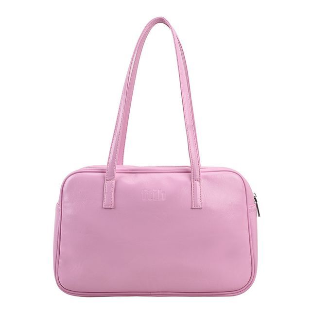 Leather Plain Faux Carryall Bag