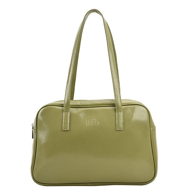 Leather Plain Faux Carryall Bag