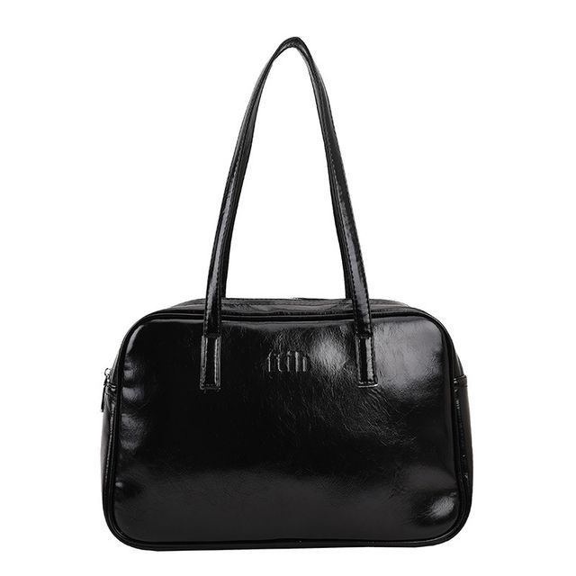 Leather Plain Faux Carryall Bag
