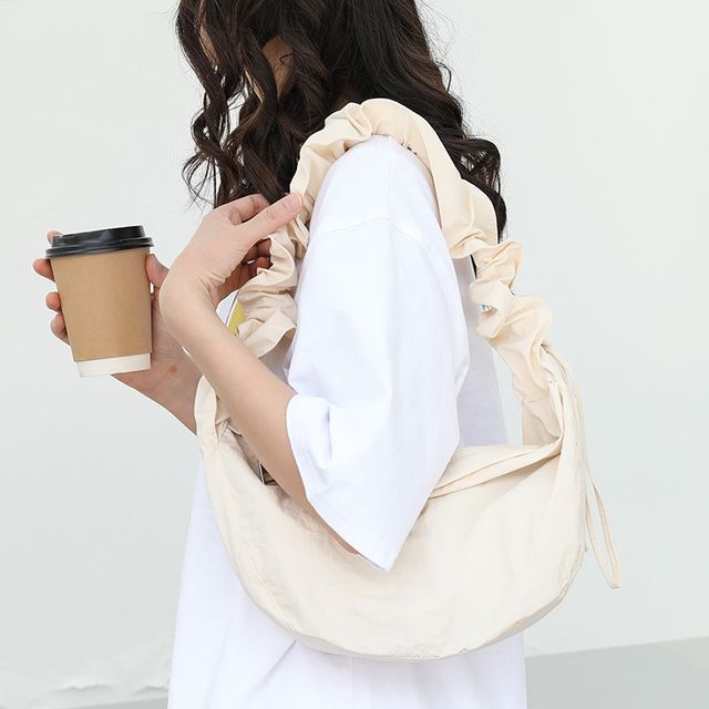 Plain Bag Drawstring Nylon Hobo