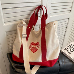 Heart Print Top Handle Crossbody Bag