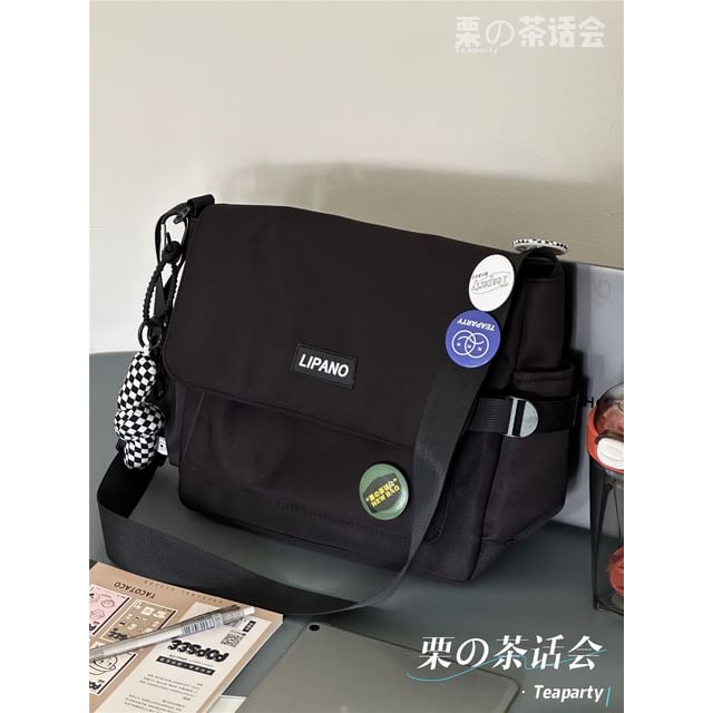 Lettering Flap Crossbody Bag / Charm / Set