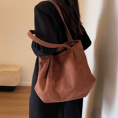 Faux Suede Tote Bag
