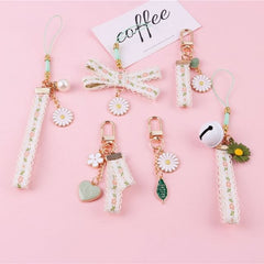 Floral Lace Alloy Bag Charm Keyring