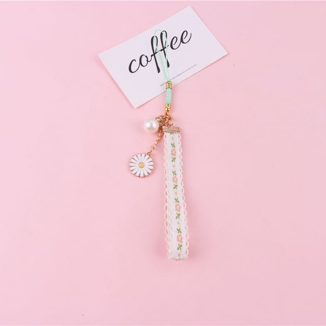 Floral Lace Alloy Bag Charm Keyring