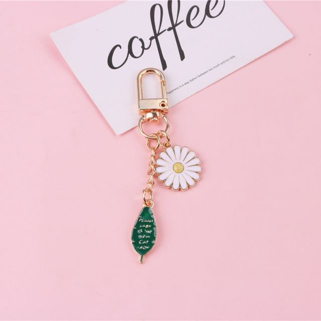 Floral Lace Alloy Bag Charm Keyring