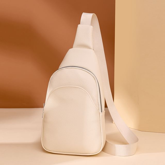 Leather Sling Plain Faux Bag