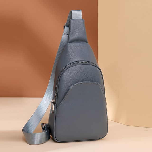 Leather Sling Plain Faux Bag