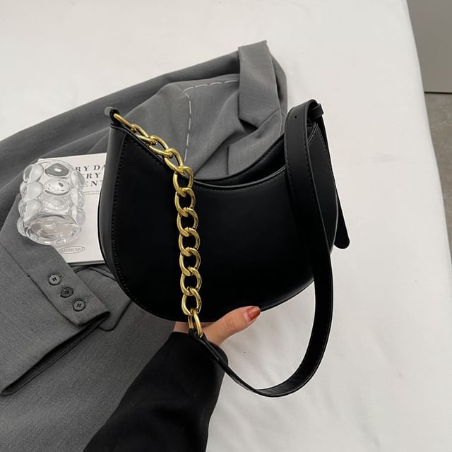 Faux Leather Hobo Bag