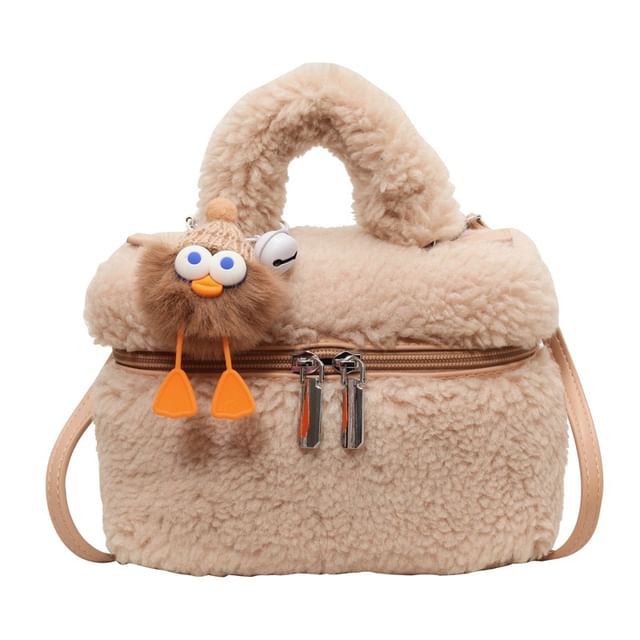 Bag / Faux Shearling Charm Set Crossbody