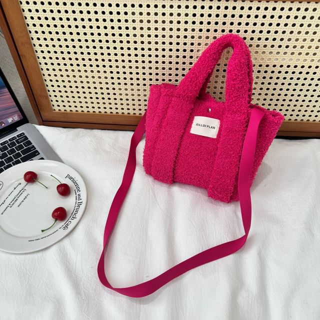 Fluffy Handle Crossbody Top Bag