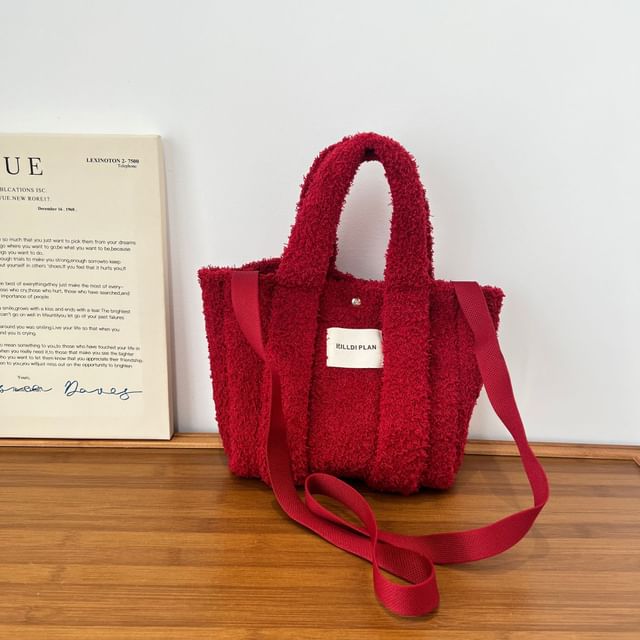 Fluffy Handle Crossbody Top Bag