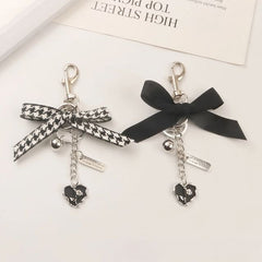 Ribbon Heart Bag Charm Keyring