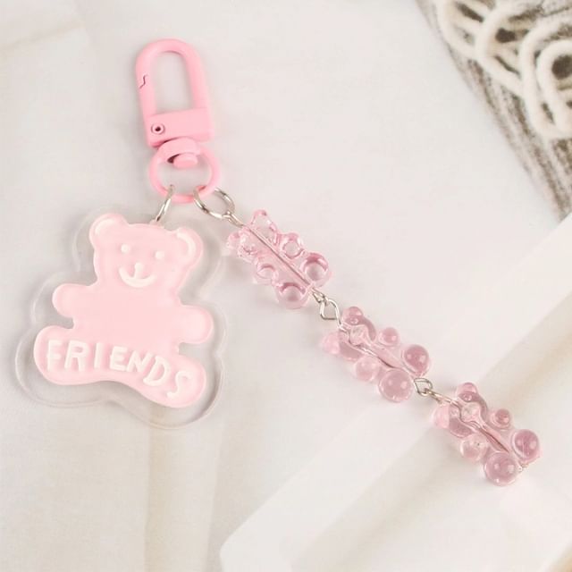 Bear Acrylic Bag Charm Keyring