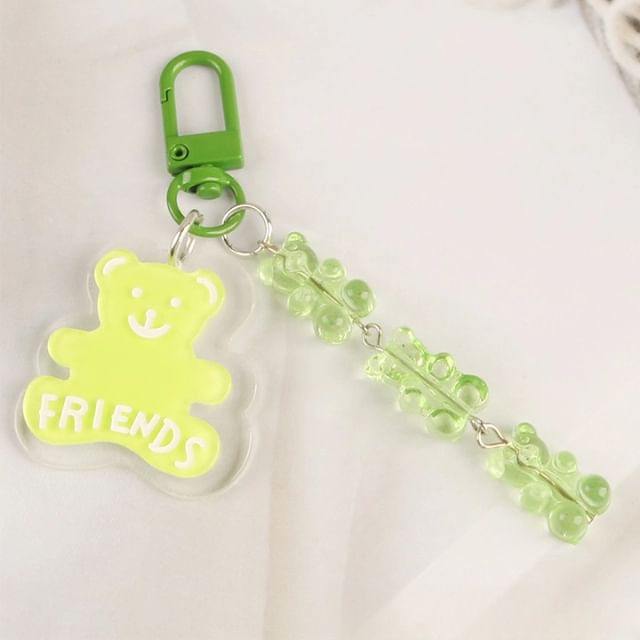 Bear Acrylic Bag Charm Keyring