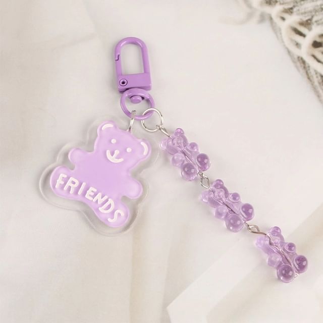 Bear Acrylic Bag Charm Keyring