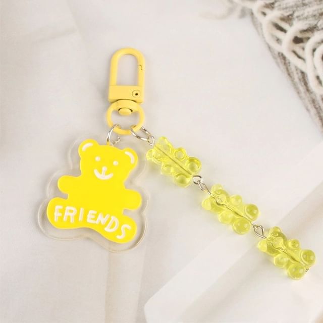 Bear Acrylic Bag Charm Keyring