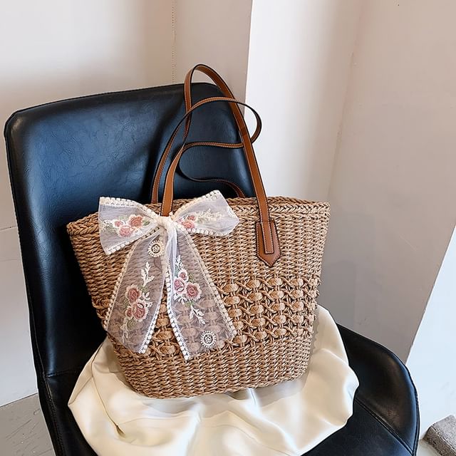 Woven Tote Bag + Scarf