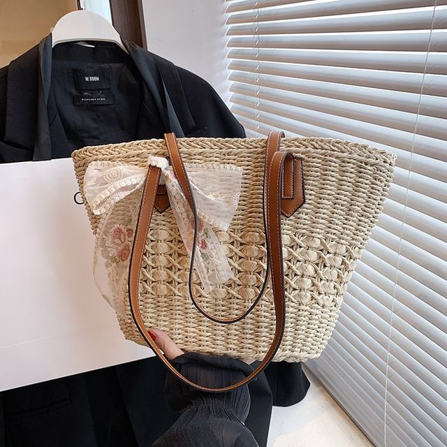 Woven Tote Bag + Scarf