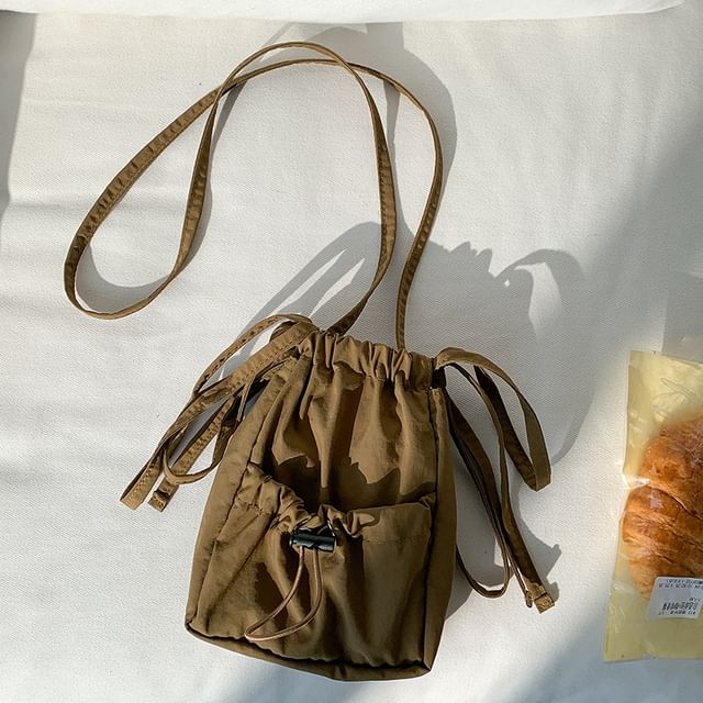 Bag Crossbody Nylon Drawstring Plain