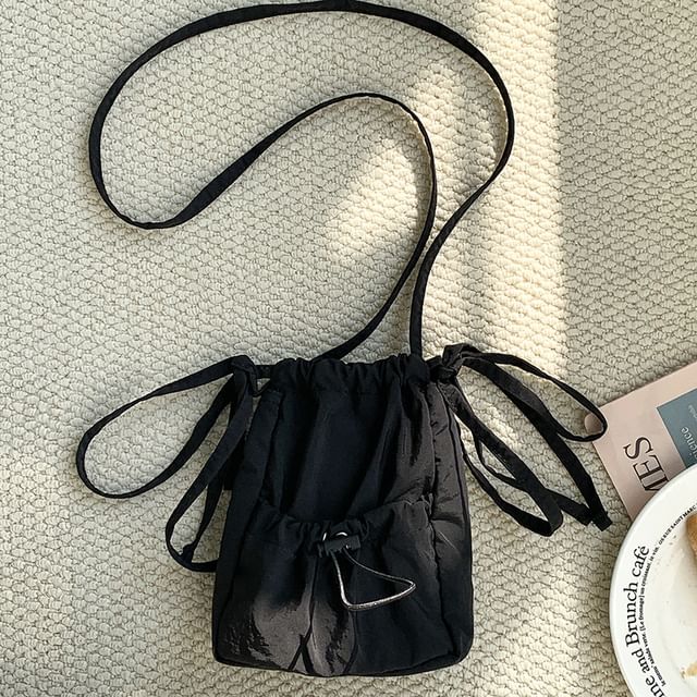 Bag Crossbody Nylon Drawstring Plain