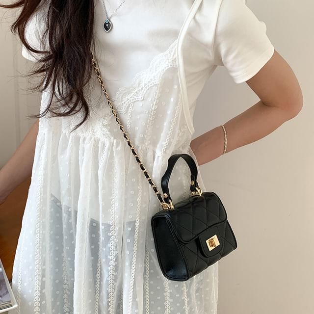 Bag Crossbody Quilted Chain Strap Flap