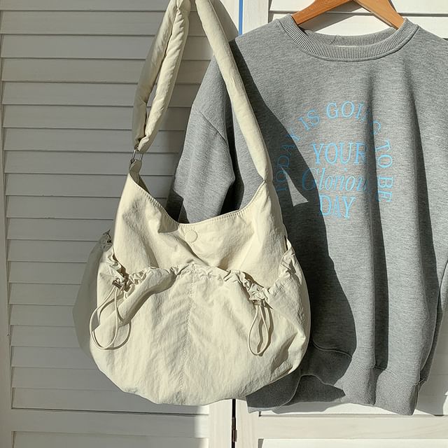 Bag Drawstring Crossbody Nylon Plain