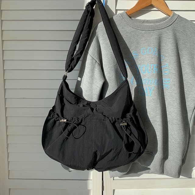 Bag Drawstring Crossbody Nylon Plain