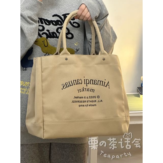 Lettering Canvas Tote Bag
