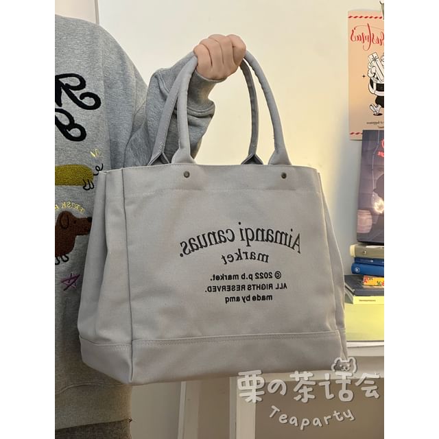 Lettering Canvas Tote Bag