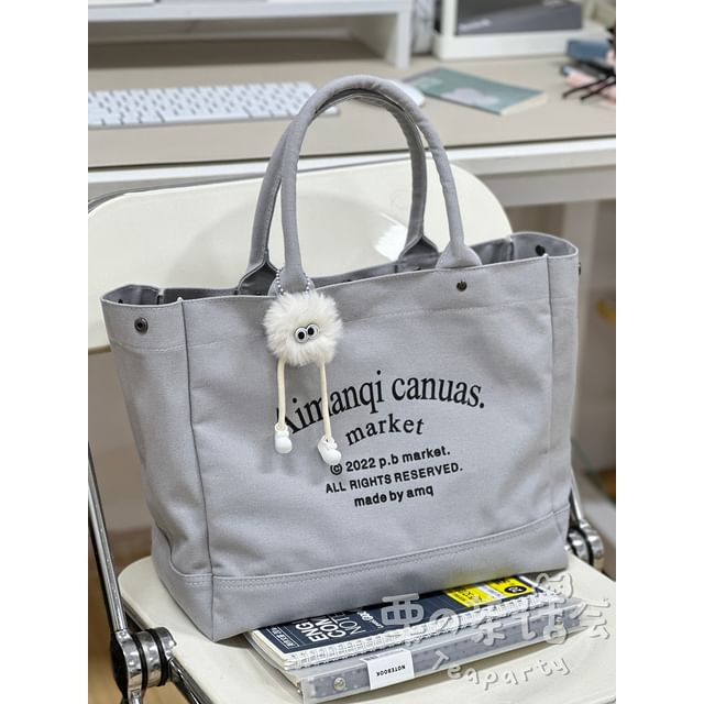 Lettering Canvas Tote Bag