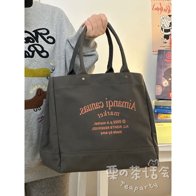 Lettering Canvas Tote Bag