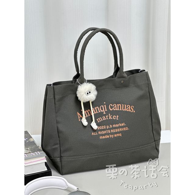 Lettering Canvas Tote Bag