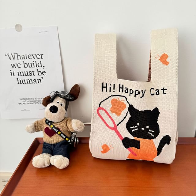 Bag Cat Tote Knit