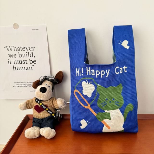 Bag Cat Tote Knit