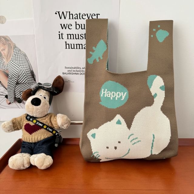 Bag Cat Tote Knit