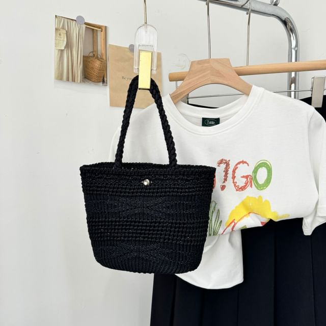 Knit Shoulder Crossbody Bag Plain /