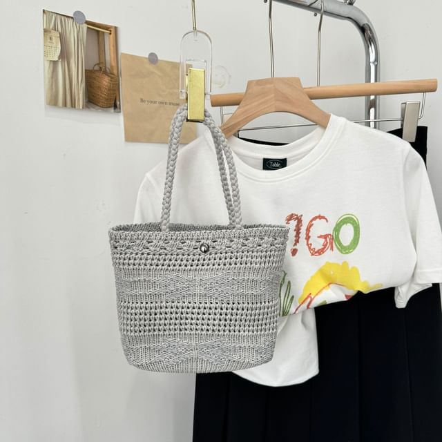 Knit Shoulder Crossbody Bag Plain /