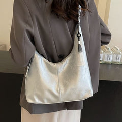 Jacquard Faux Leather Crossbody Bag + Bag Charm
