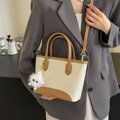 Top Handle Faux Leather Crossbody Bag + Bag Charm
