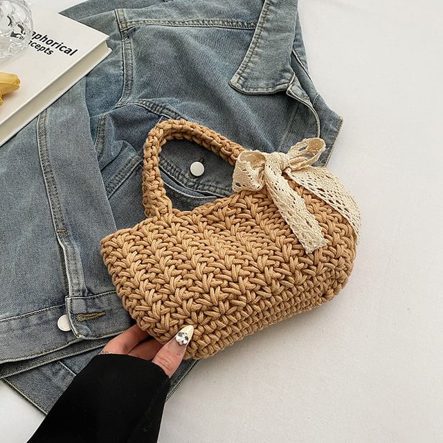 Tote Bag Bow Woven