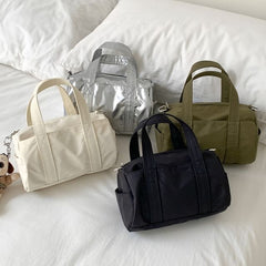 Plain Top Handle Bag Nylon Crossbody