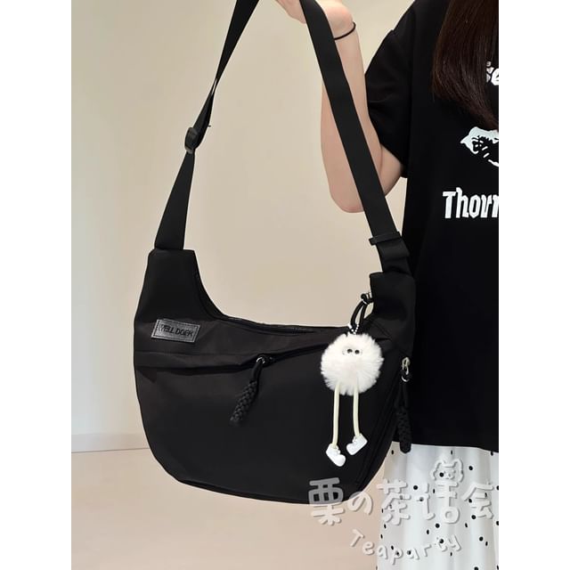 Plain Applique Crossbody Bag / Bag Charm / Set