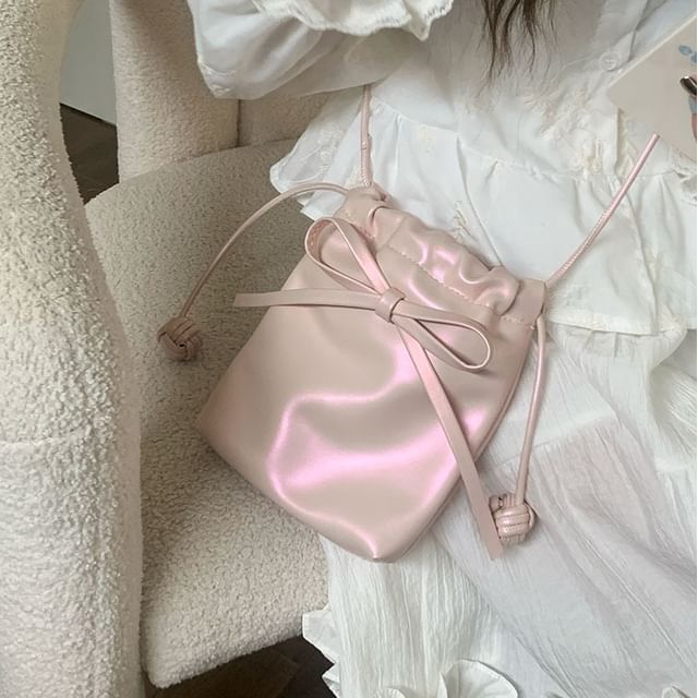 Drawstring Bag Bow Crossbody